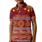 broncos-christmas-red-aboriginal-art-kid-polo-shirt