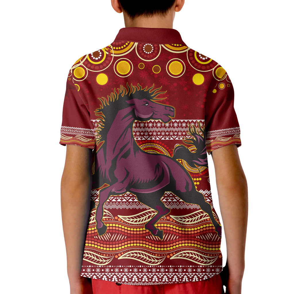 broncos-christmas-red-aboriginal-art-kid-polo-shirt