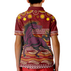 broncos-christmas-red-aboriginal-art-kid-polo-shirt