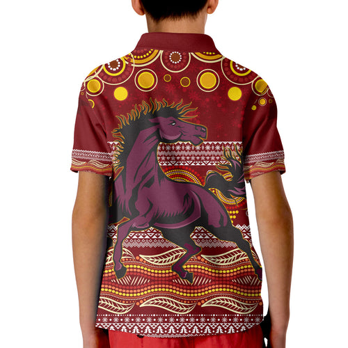 broncos-christmas-red-aboriginal-art-kid-polo-shirt