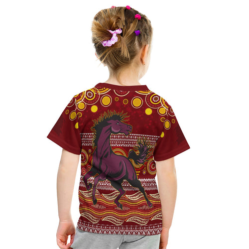 broncos-christmas-red-aboriginal-art-kid-t-shirt