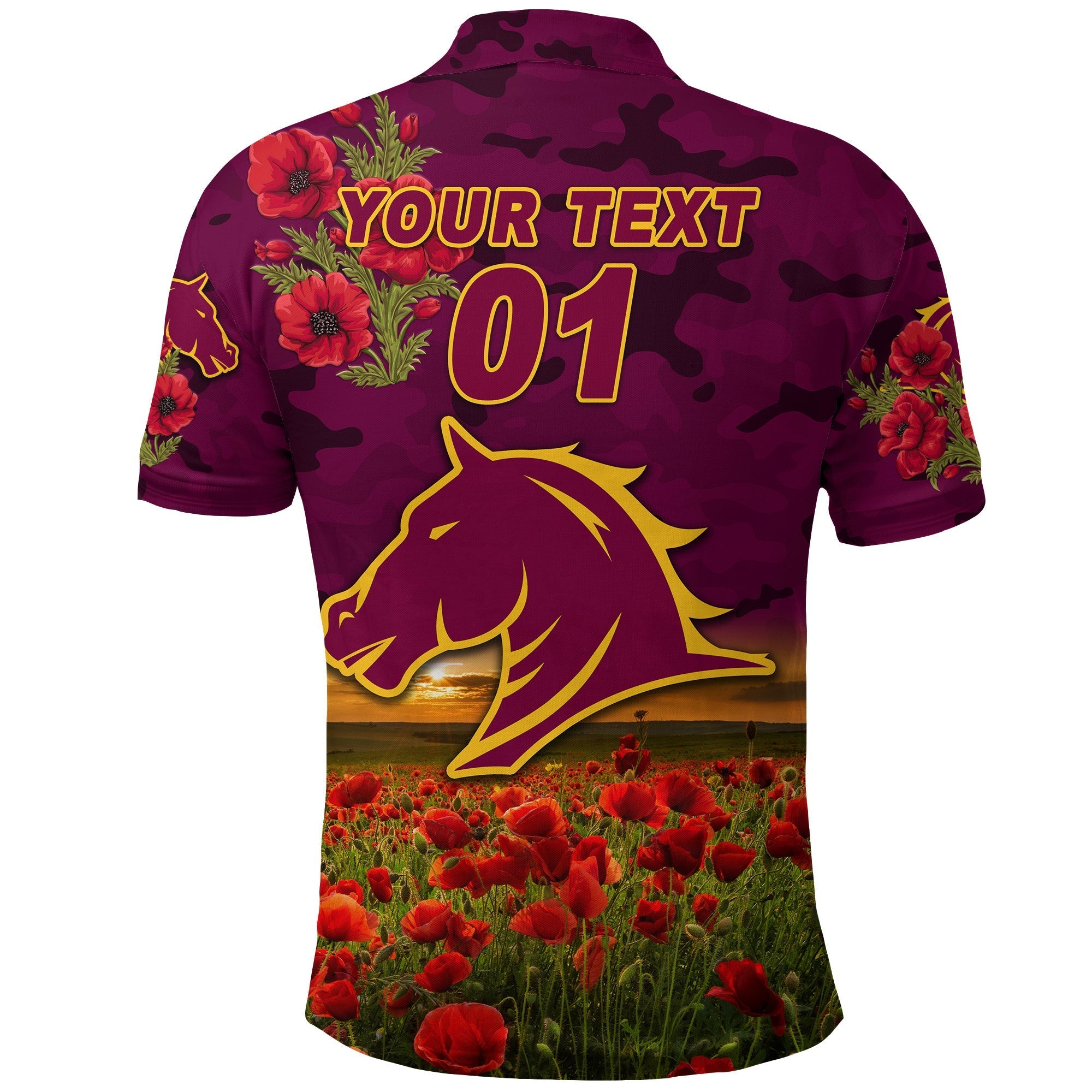 custom-personalised-brisbane-broncos-anzac-2022-polo-shirt-poppy-flowers-vibes