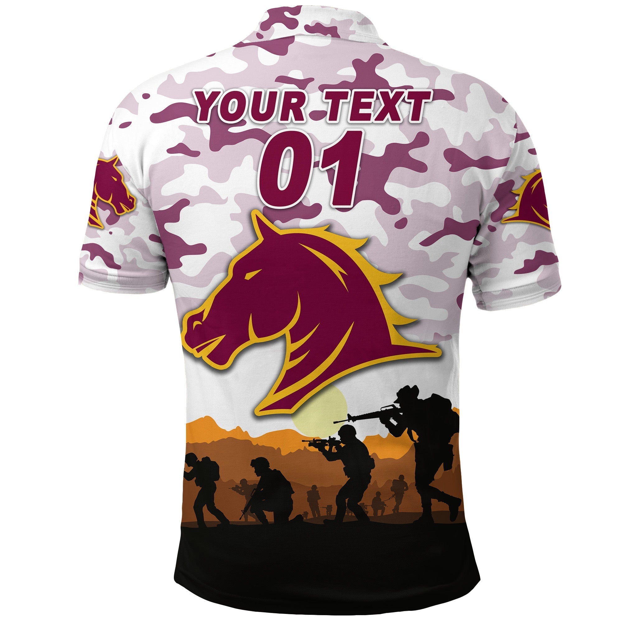 custom-personalised-brisbane-broncos-anzac-2022-polo-shirt-simple-style-white