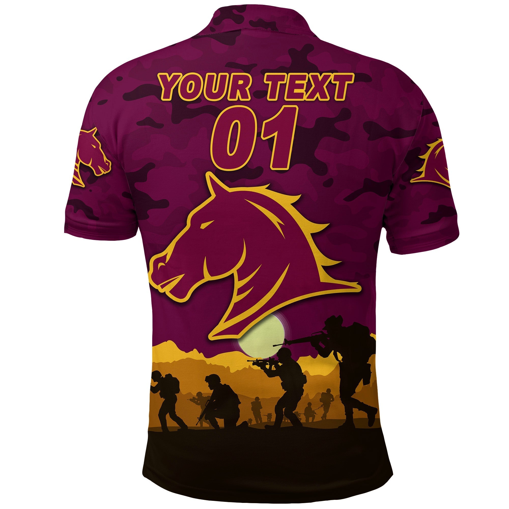 custom-personalised-brisbane-broncos-anzac-2022-polo-shirt-simple-style-maroon