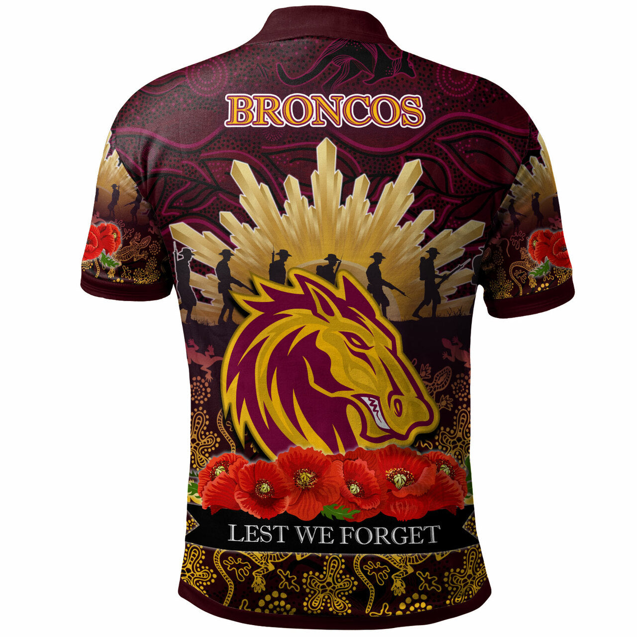 broncos-rugby-polo-shirt-custom-anzac-broncos-animals-in-aboriginal-art-polo-shirt
