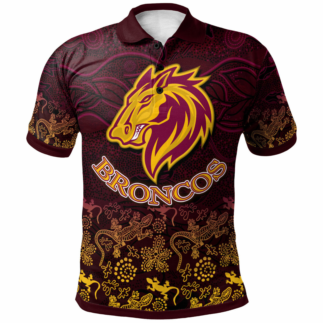 broncos-rugby-polo-shirt-custom-broncos-animals-in-aboriginal-art-polo-shirt