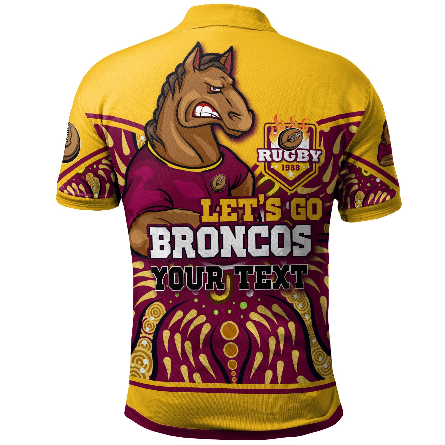 broncos-rugby-polo-shirt-custom-home-of-the-mighty-broncos-aboriginal-patterns-polo-shirt