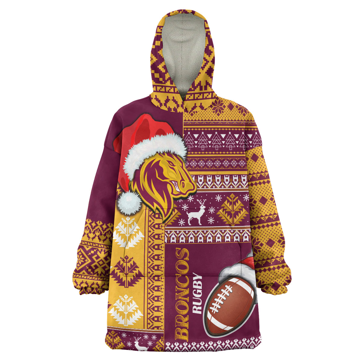 broncos-rugby-snug-hoodie-custom-christmas-snowflakes-broncos-mascot-wearable-blanket-hoodie
