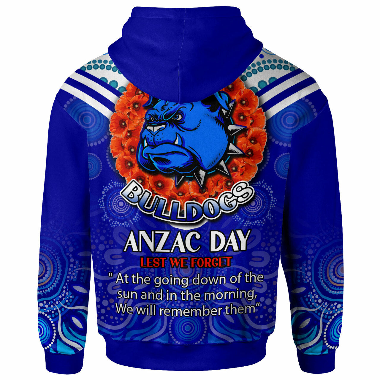bulldogs-rugby-hoodie-custom-anzac-bulldogs-aboriginal-style-of-dot-hoodie