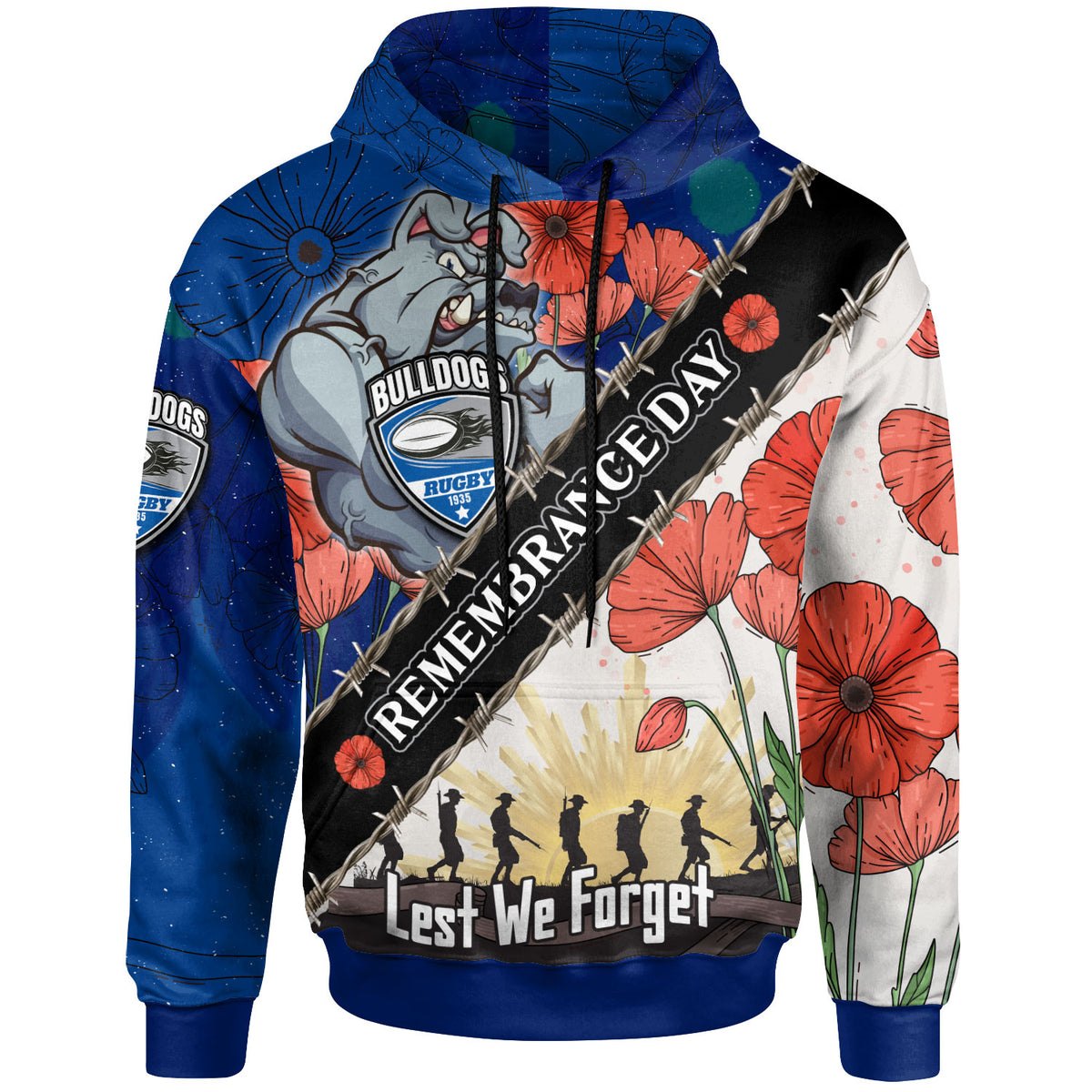 bulldogs-rugby-hoodie-custom-remembrance-day-lest-we-forget-hoodie
