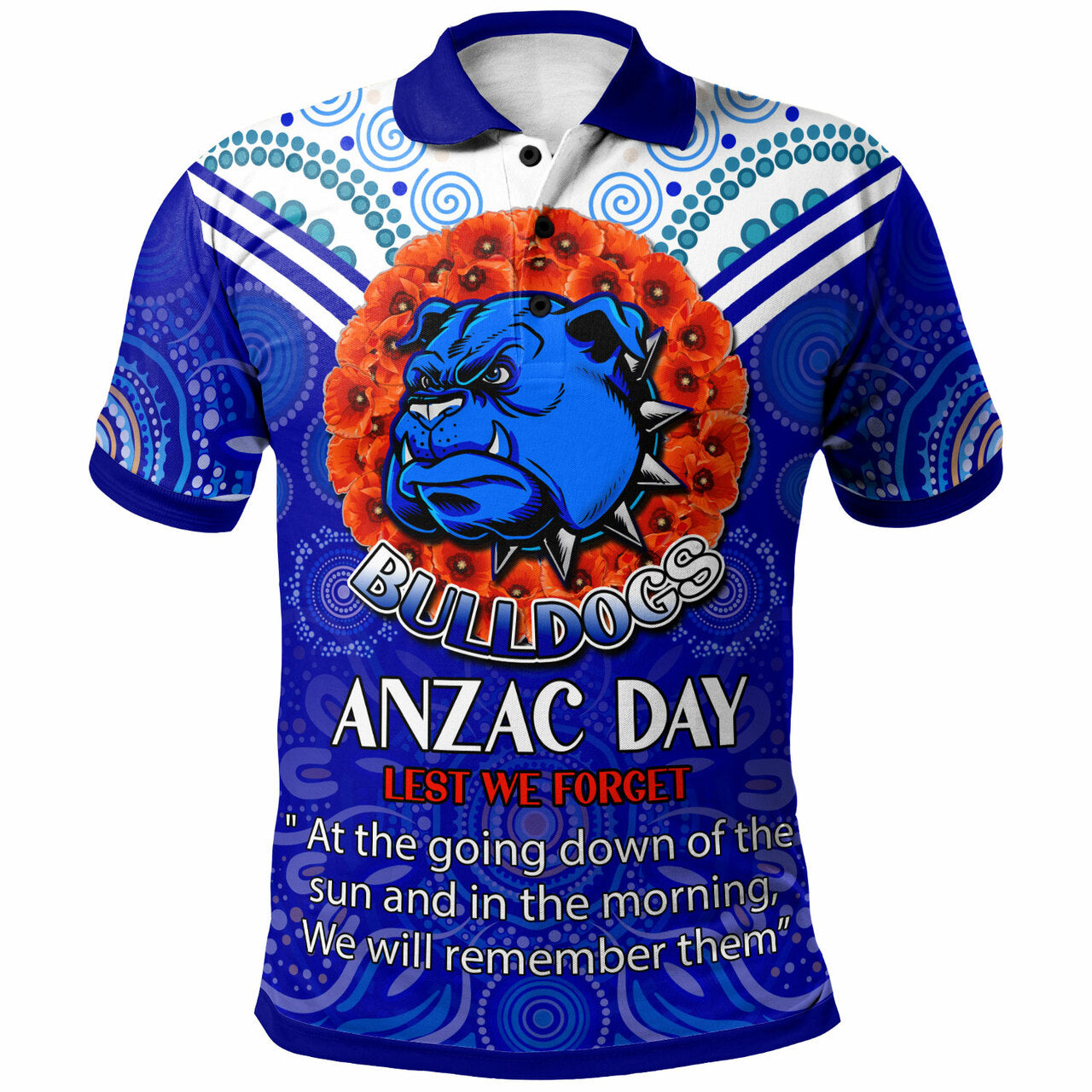 bulldogs-rugby-polo-shirt-custom-anzac-bulldogs-aboriginal-style-of-dot-polo-shirt
