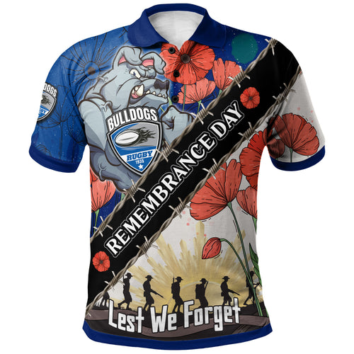 bulldogs-rugby-polo-shirt-custom-remembrance-day-lest-we-forget-polo-shirt