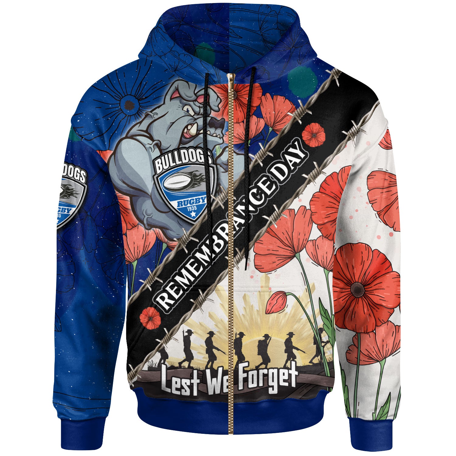 bulldogs-rugby-hoodie-custom-remembrance-day-lest-we-forget-hoodie
