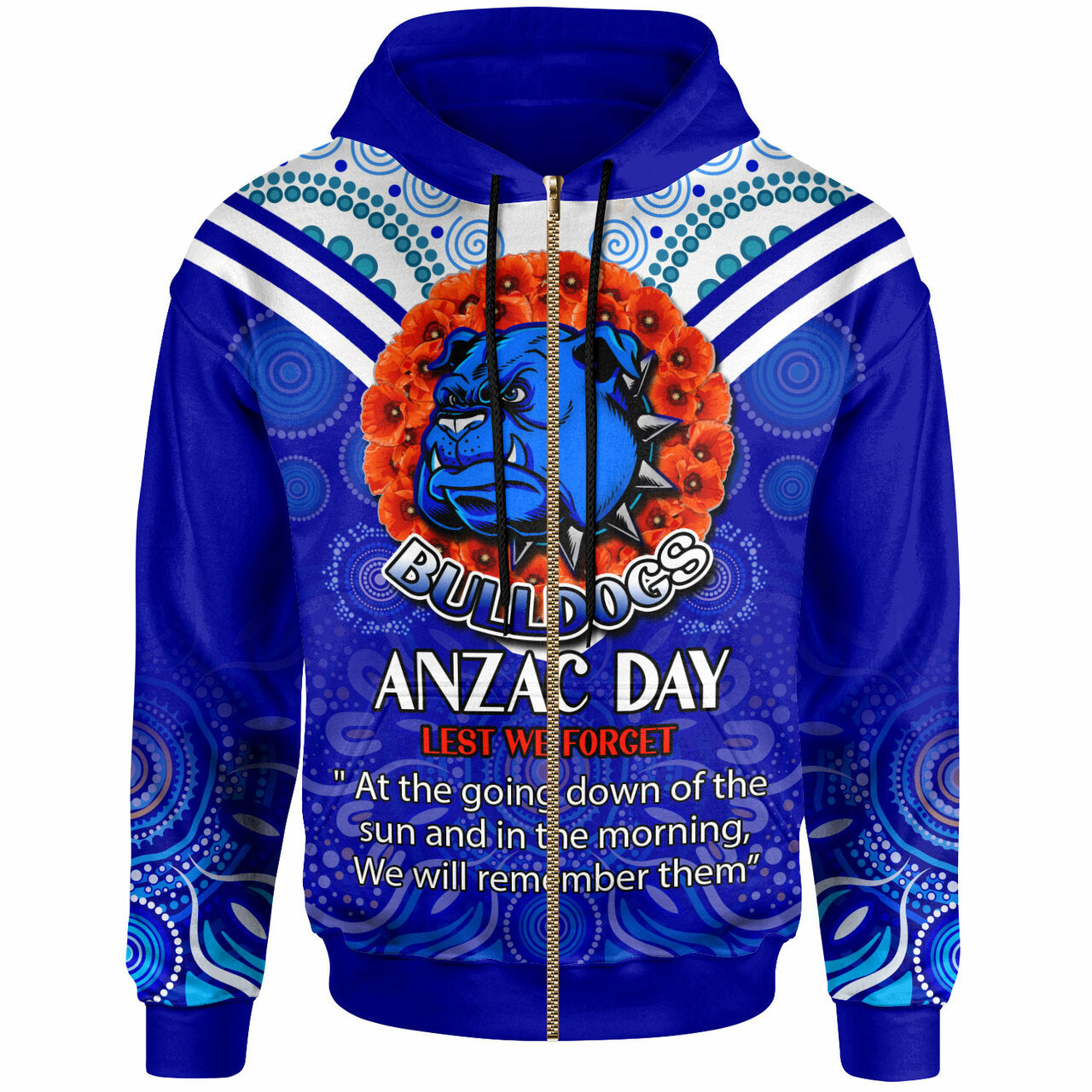 bulldogs-rugby-hoodie-custom-anzac-bulldogs-aboriginal-style-of-dot-hoodie