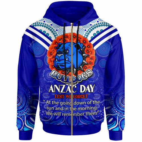 bulldogs-rugby-hoodie-custom-anzac-bulldogs-aboriginal-style-of-dot-hoodie