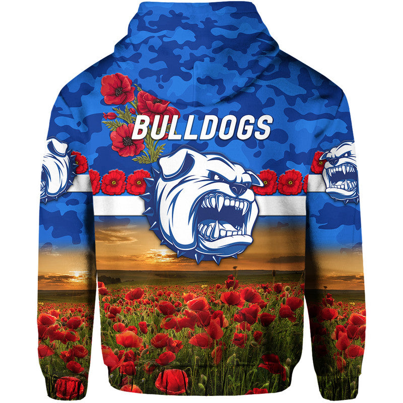 Western Bulldogs ANZAC Zip Up And Pullover Hoodie Poppy Vibes LT8