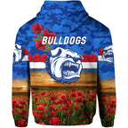 Western Bulldogs ANZAC Zip Up And Pullover Hoodie Poppy Vibes LT8