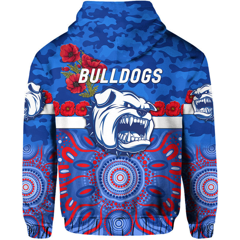 Western Bulldogs ANZAC Zip Up And Pullover Hoodie Indigenous Vibes LT8