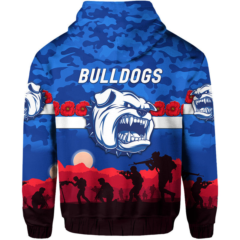 Western Bulldogs ANZAC Zip Up And Pullover Hoodie Simple Style LT8