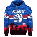 (Custom Personalised) Western Bulldogs ANZAC Zip Up And Pullover Hoodie Simple Style LT8