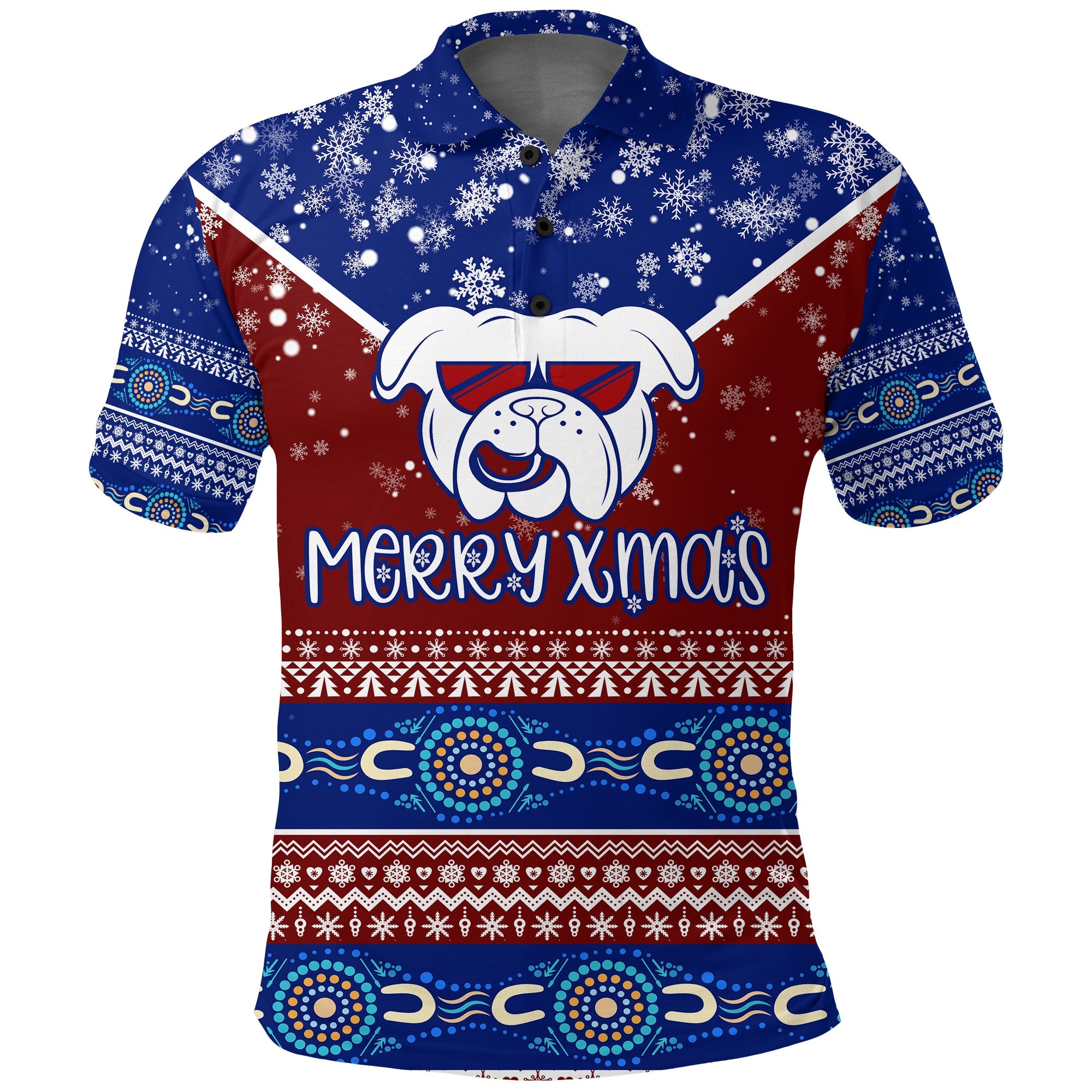 aboriginal-winter-bulldogs-merry-xmas-polo-shirt