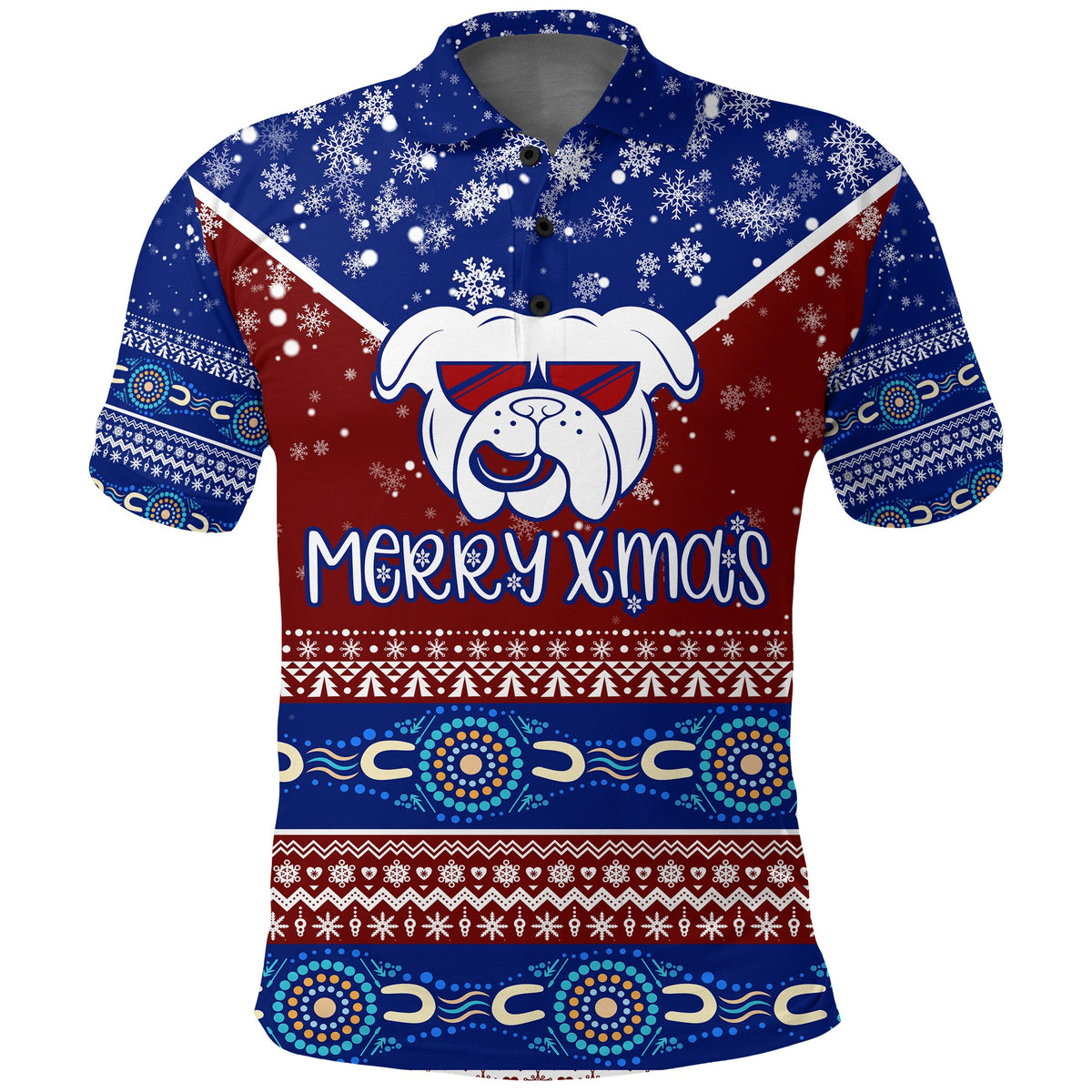 aboriginal-winter-bulldogs-merry-xmas-polo-shirt