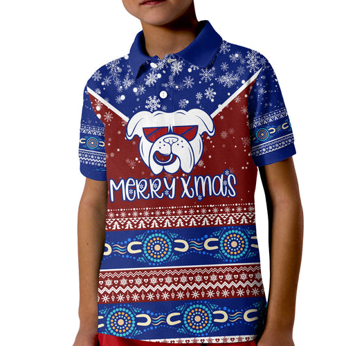 aboriginal-winter-bulldogs-merry-xmas-kid-polo-shirt