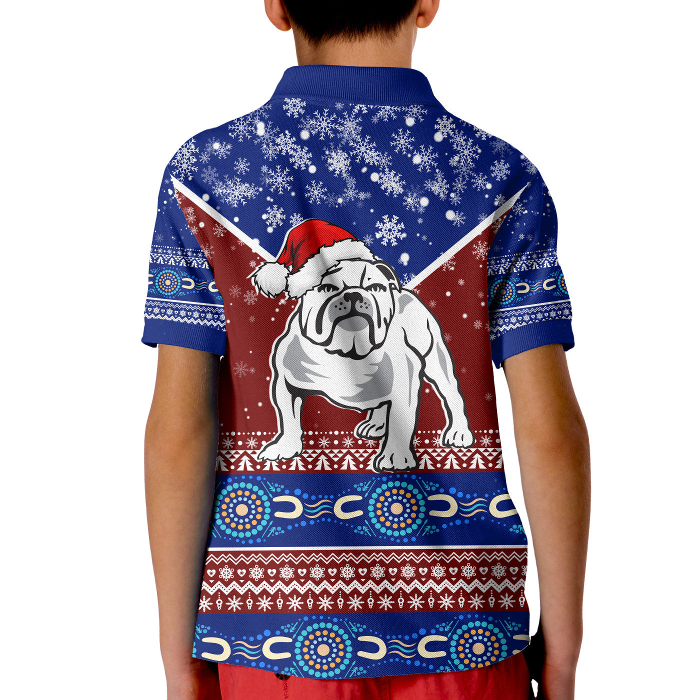 aboriginal-winter-bulldogs-merry-xmas-kid-polo-shirt
