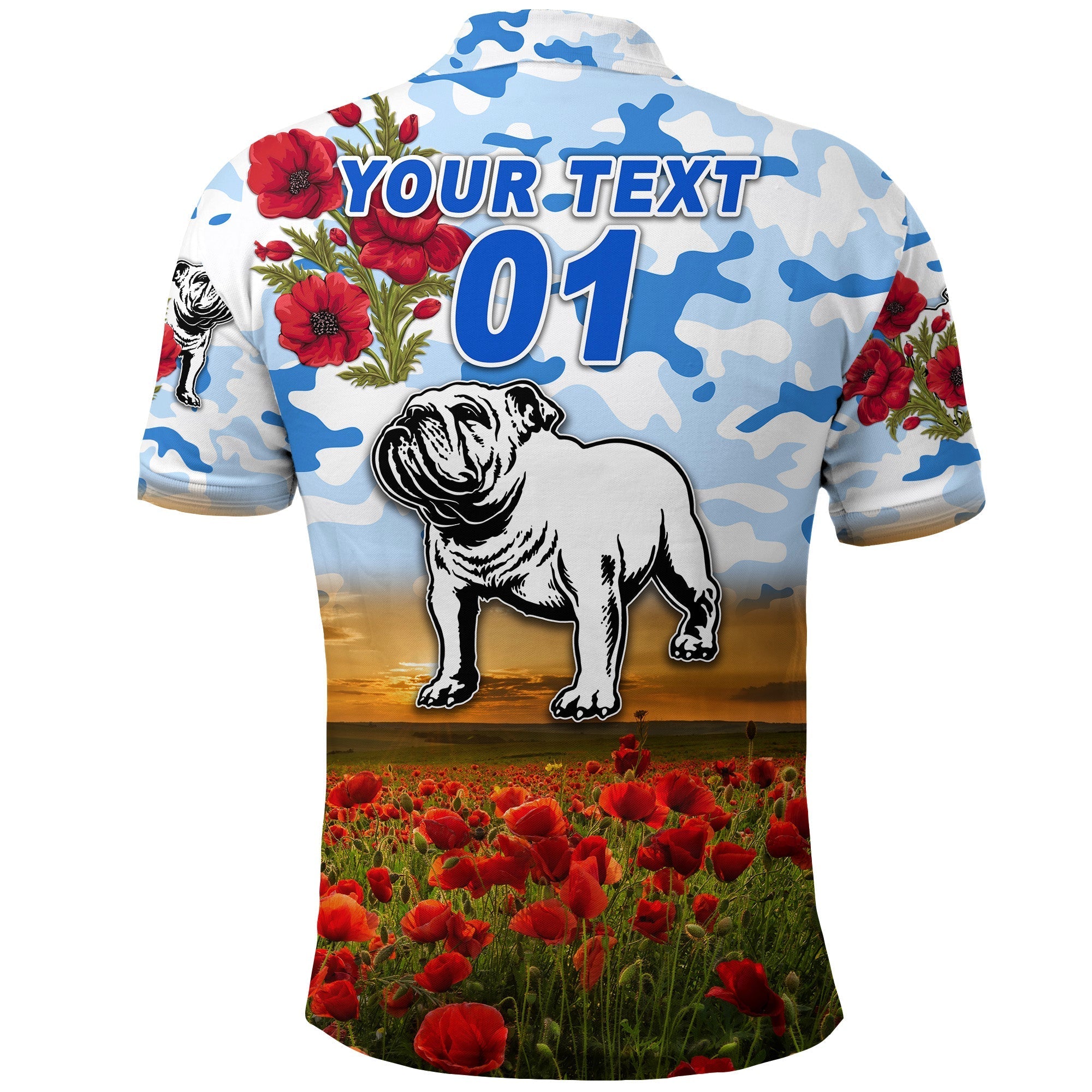 custom-personalised-canterbury-bankstown-bulldogs-anzac-2022-polo-shirt-poppy-flowers-vibes-white