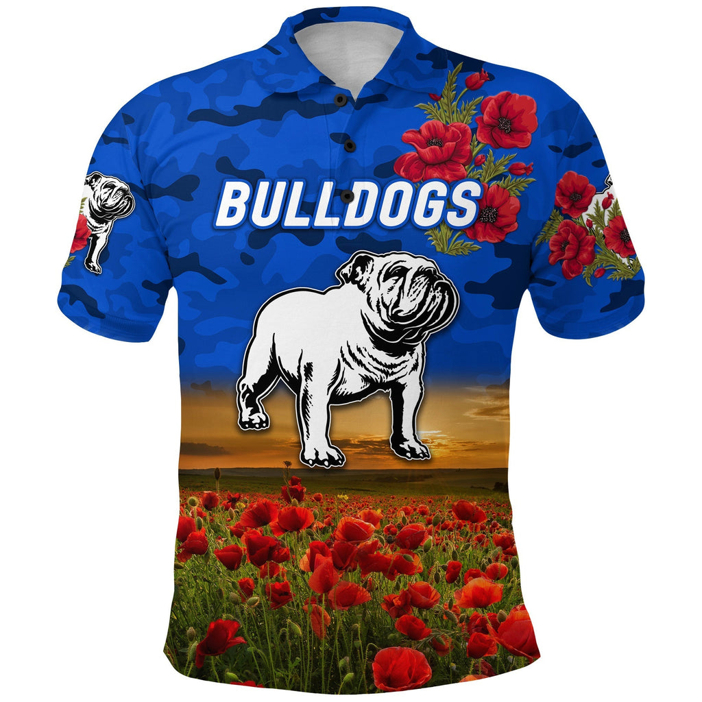 custom-personalised-bulldogs-anzac-polo-shirt-poppy-flowers-vibes-blue