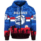 Western Bulldogs ANZAC Zip Up And Pullover Hoodie Simple Style LT8
