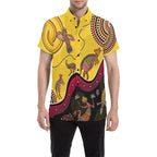 aboriginal-short-sleeve-shirt-indigenous-animals-life-art