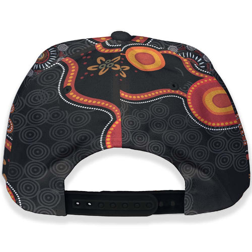 panther-rugby-cap-panthers-aboriginal-with-rugby-ball-indigenous-style-of-dot-painting-traditional