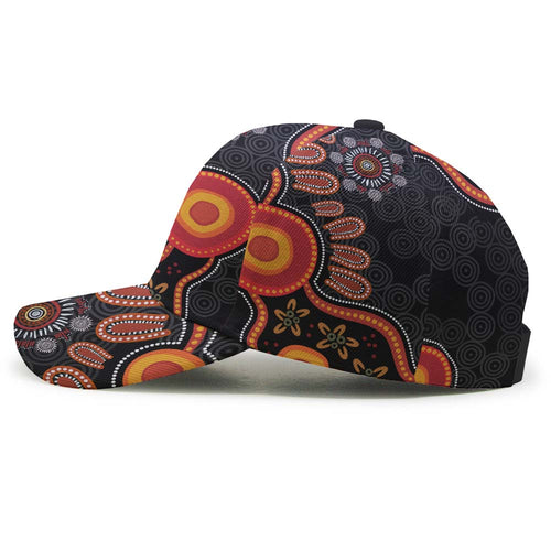 panther-rugby-cap-panthers-aboriginal-with-rugby-ball-indigenous-style-of-dot-painting-traditional