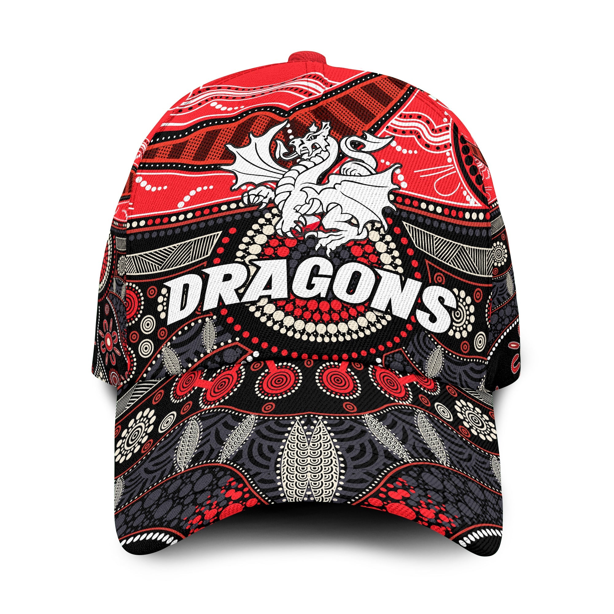 dragons-rugby-classic-cap-indigenous-pattern-artsy-version