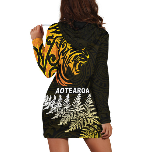 lion-maori-hoodie-dress-aotearoa-mix-silver-fern