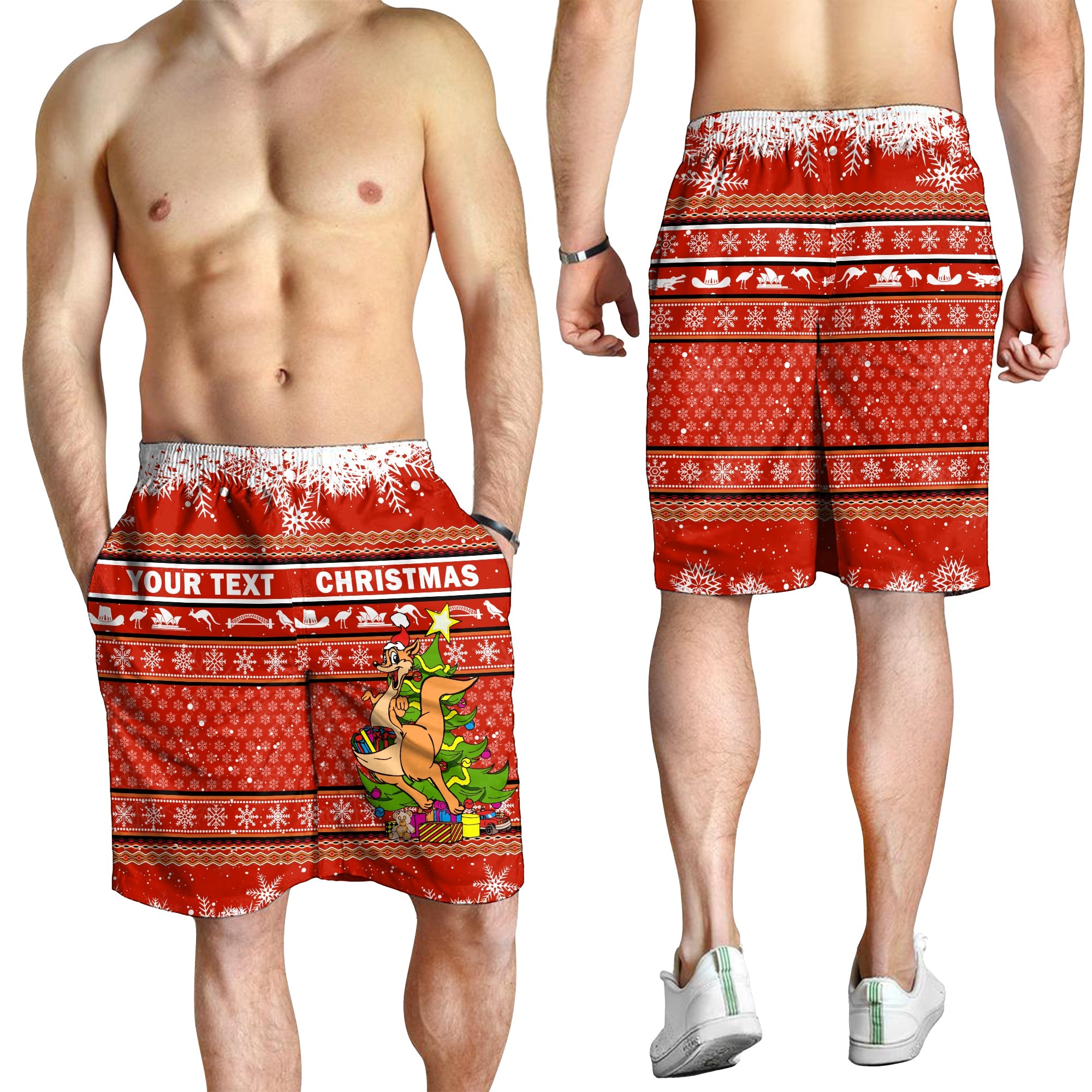 (Custom Peronalised) Australia Christmas Kangaroo Aboriginal Pattern Men Short - LT2