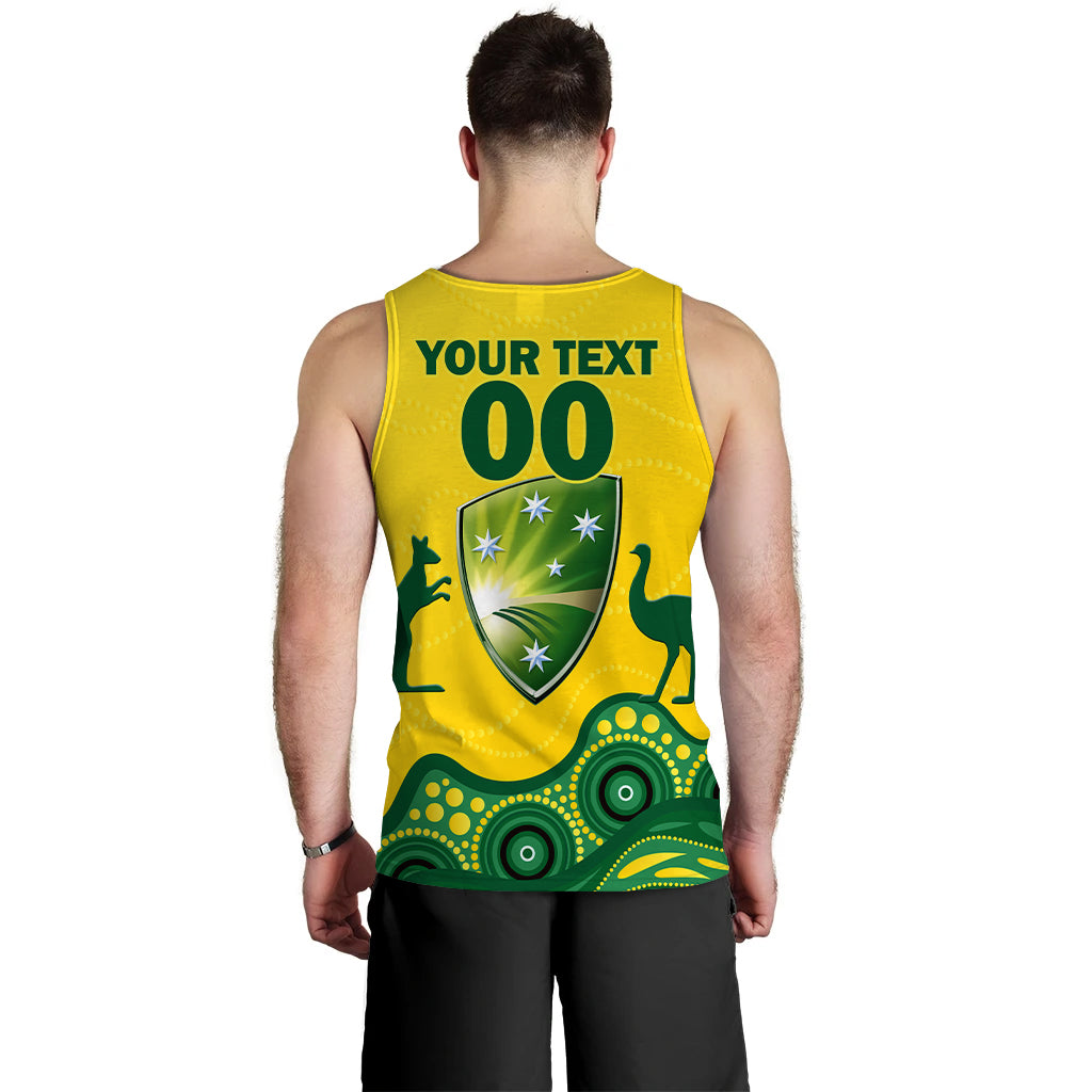 (Custom Personalised) Australia Cricket Aboriginal Pattern Men Tank Top - LT2