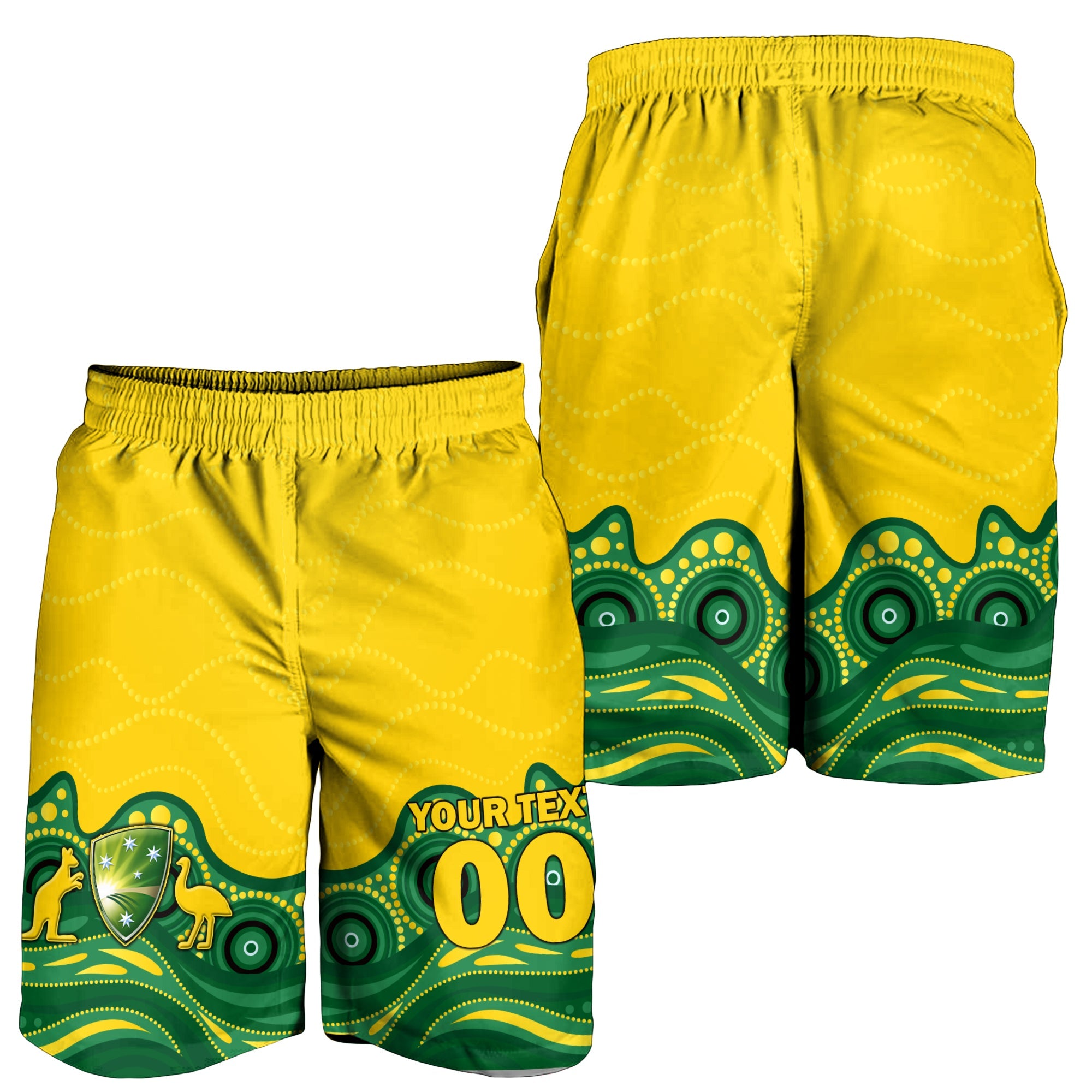 (Custom Peronalised) Australia Cricket Aboriginal Pattern Men Short - LT2
