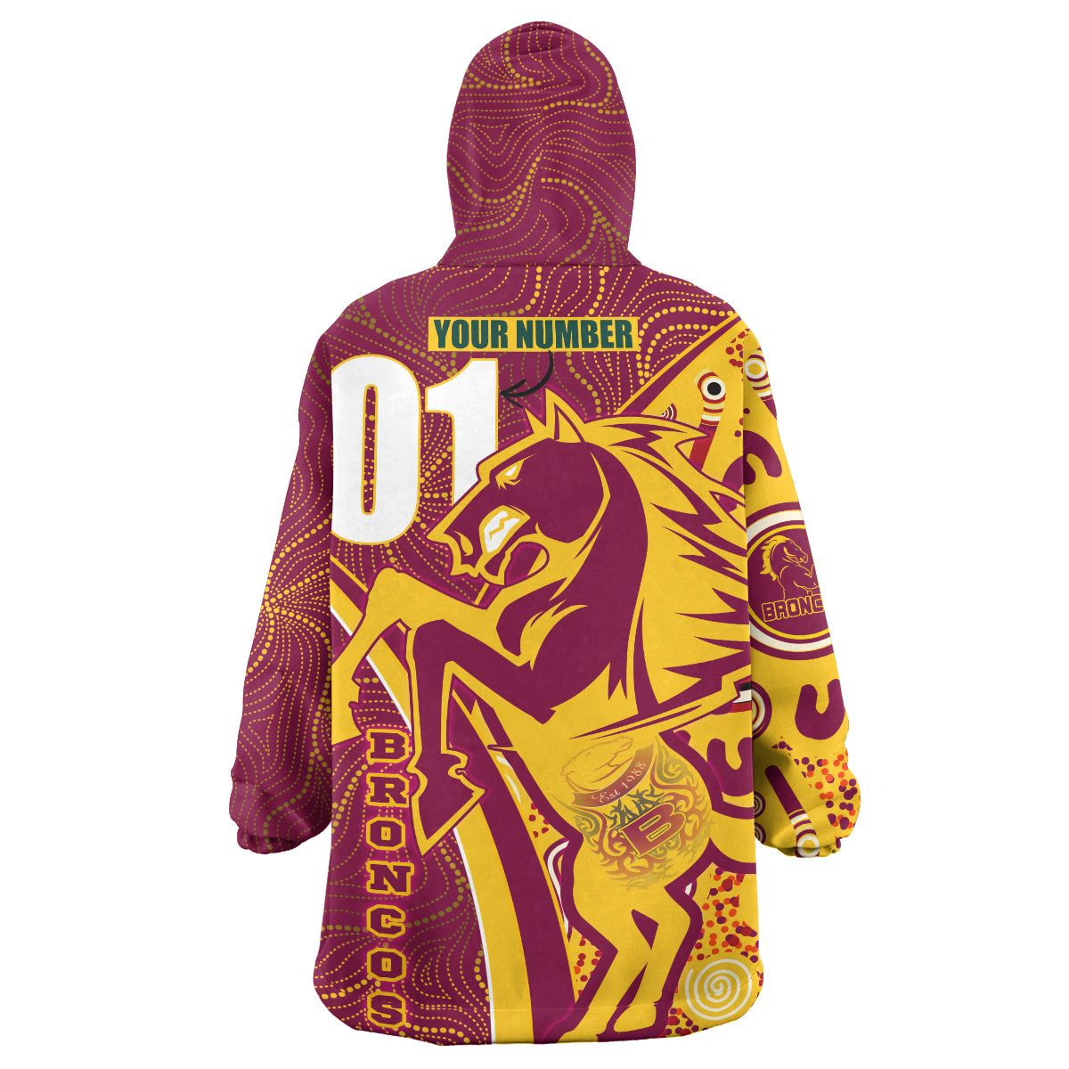 broncos-rugby-snug-hoodie-custom-brisbane-broncos-pride-with-tattoo-and-aboriginal-art-personalised-name-and-number-oodie-blanket