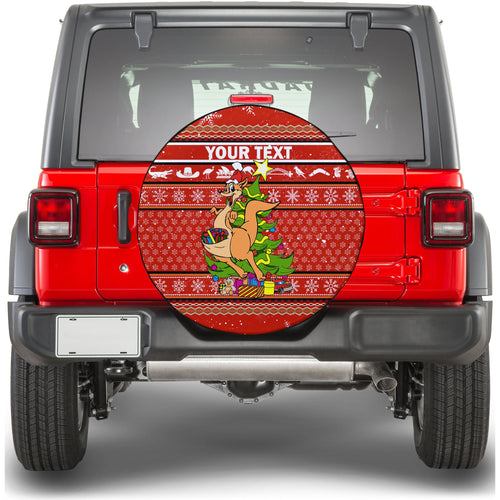 (Custom Personalised) Australia Christmas Kangaroo Aboriginal Pattern Spare Tire Cover - LT2