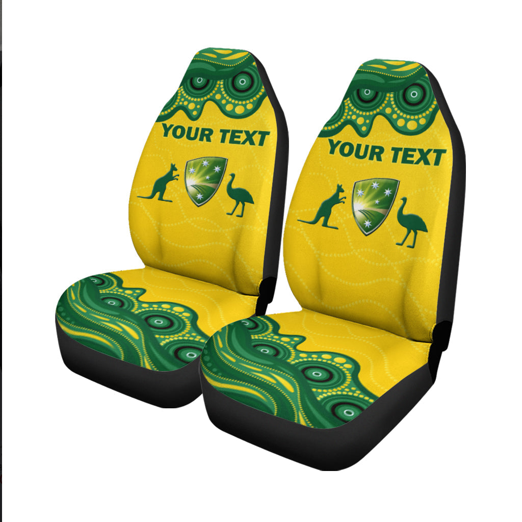 (Custom Personalised) Australia Cricket Aboriginal Pattern Car Seat Covers - LT2