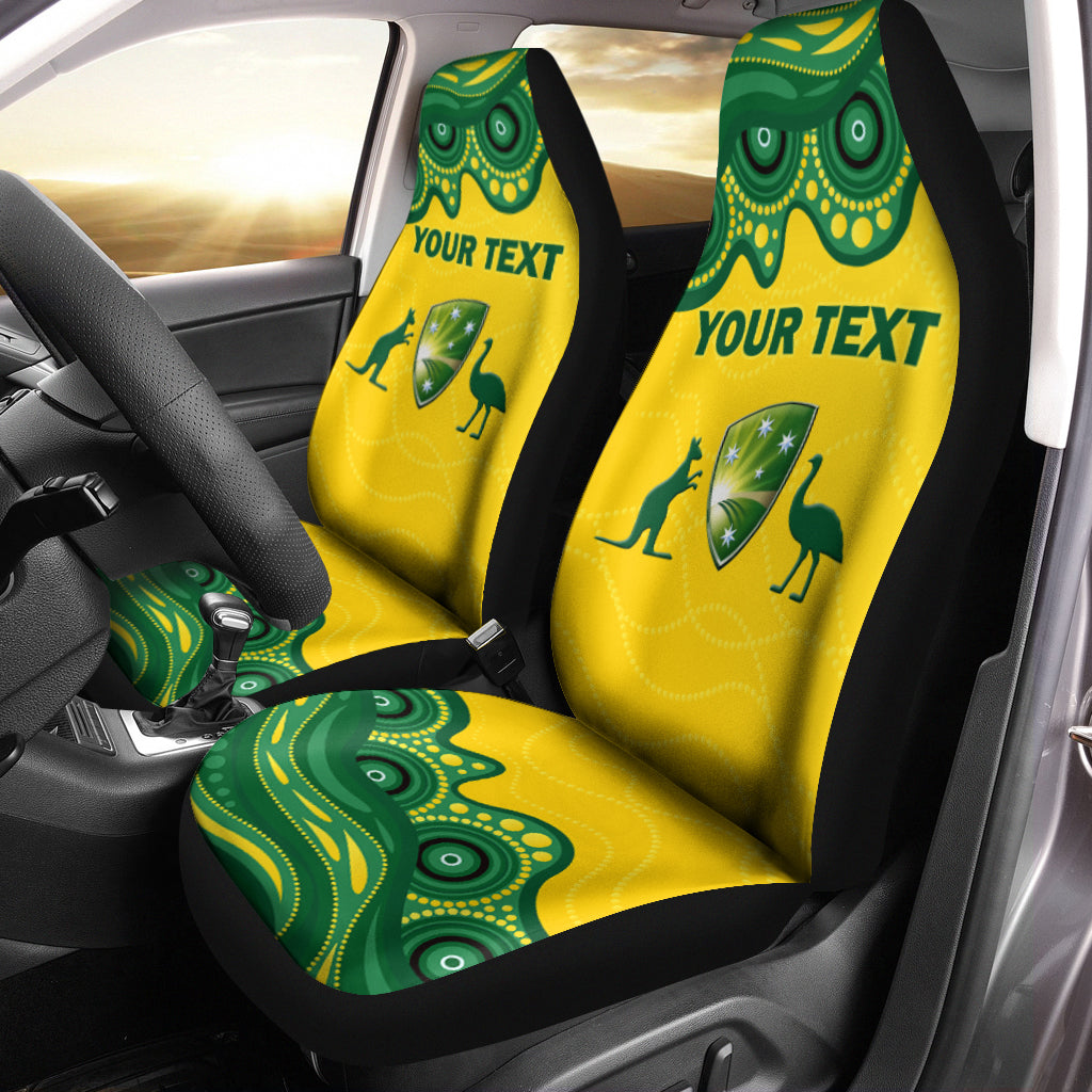 (Custom Personalised) Australia Cricket Aboriginal Pattern Car Seat Covers - LT2
