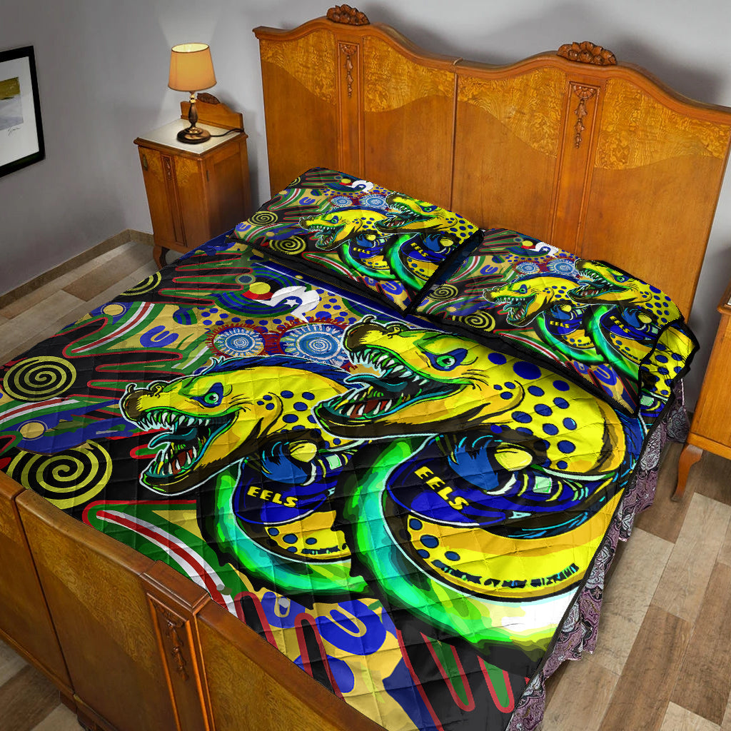 eels-rugby-quilt-bed-set-custom-eels-australia-naidoc-week-getting-up-standing-up-and-showing-up