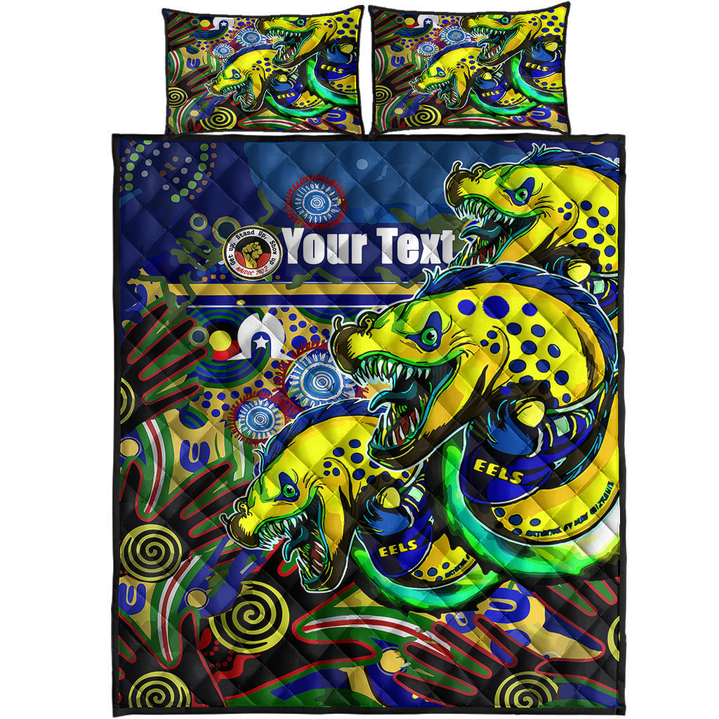 eels-rugby-quilt-bed-set-custom-eels-australia-naidoc-week-getting-up-standing-up-and-showing-up