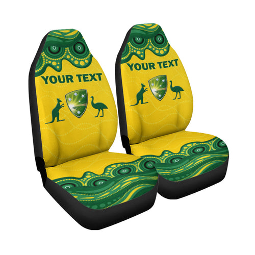 (Custom Personalised) Australia Cricket Aboriginal Pattern Car Seat Covers - LT2