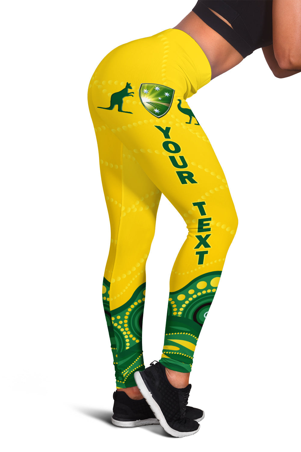 (Custom Personalised) Australia Cricket Aboriginal Pattern Legging - LT2