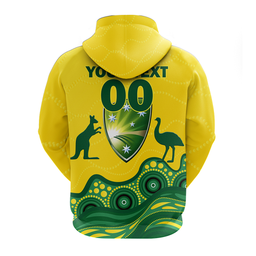 (Custom Personalised) Australia Cricket Aboriginal Pattern Hoodie - LT2