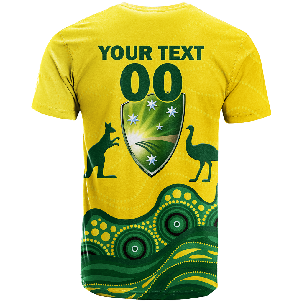 (Custom Personalised) Australia Cricket Aboriginal Pattern T Shirt - LT2