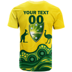 (Custom Personalised) Australia Cricket Aboriginal Pattern T Shirt - LT2
